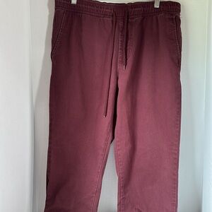 21 men size medium pull on joggers with pockets maroon burgundy drawstring